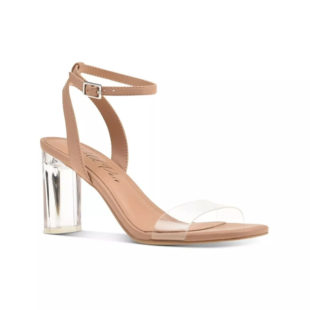 Wild Pair Zainey Womens Dress Sandal Clear Vinyl 10 romantic date heel valentine